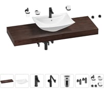 Комплект мебели для ванной комнаты с раковиной Wellsee Genuine Tree 201019147