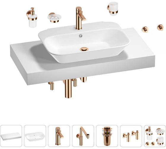 Комплект мебели для ванной комнаты с раковиной Wellsee Genuine Tree 201019219 1