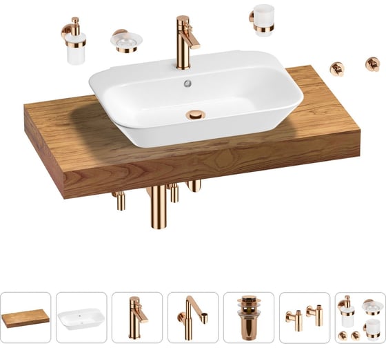 Комплект мебели с раковиной Wellsee Genuine Tree 201019199 1