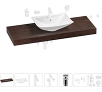 Комплект мебели для ванной комнаты с раковиной Wellsee Genuine Tree 201019150