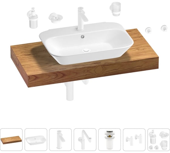 Комплект мебели с раковиной Wellsee Genuine Tree 201019200 1
