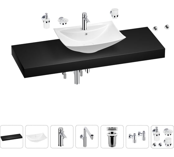 Комплект мебели с раковиной Wellsee Genuine Tree 201019166