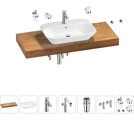 Комплект мебели с раковиной Wellsee Genuine Tree 201019251 1