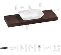 Комплект мебели для ванной комнаты с раковиной Wellsee Genuine Tree 201019325