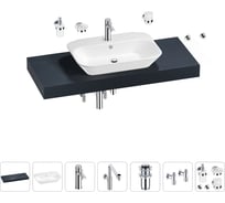 Комплект мебели для ванной комнаты с раковиной Wellsee Genuine Tree 201019246