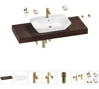 Комплект мебели для ванной комнаты с раковиной Wellsee Genuine Tree 201019263