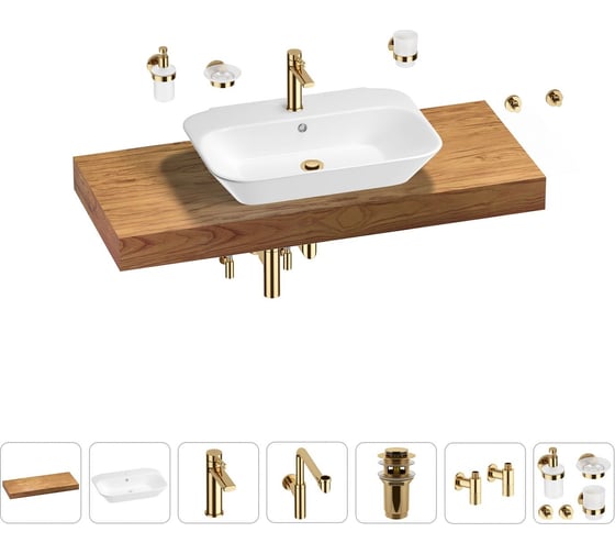 Комплект мебели с раковиной Wellsee Genuine Tree 201019258 1