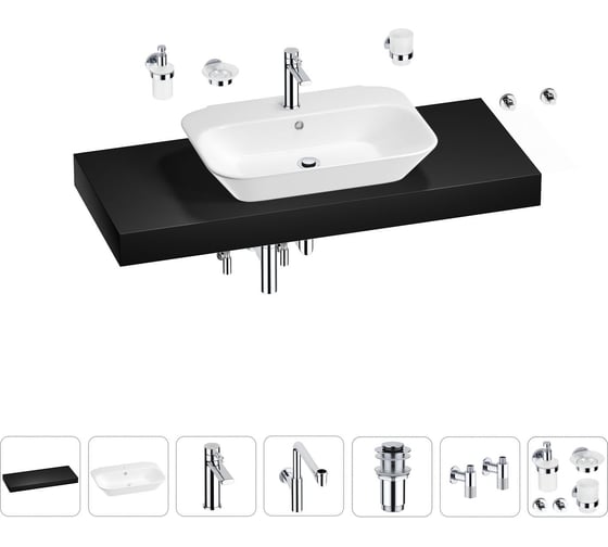 Комплект мебели с раковиной Wellsee Genuine Tree 201019286 1