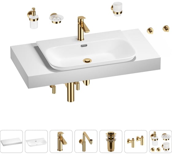 Комплект мебели для ванной комнаты с раковиной Wellsee Genuine Tree 201019393