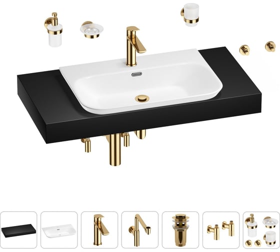 Комплект мебели для ванной комнаты с раковиной Wellsee Genuine Tree 201019403 1