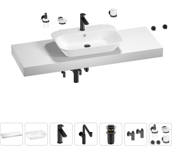 Комплект мебели с раковиной Wellsee Genuine Tree 201019332