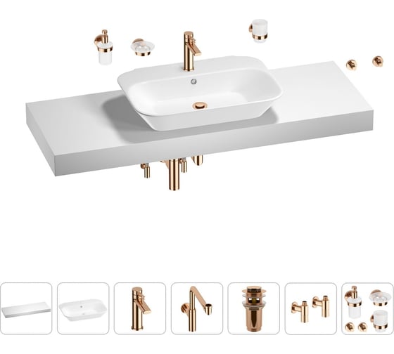 Комплект мебели с раковиной для ванной комнаты Wellsee Genuine Tree 201019339 1