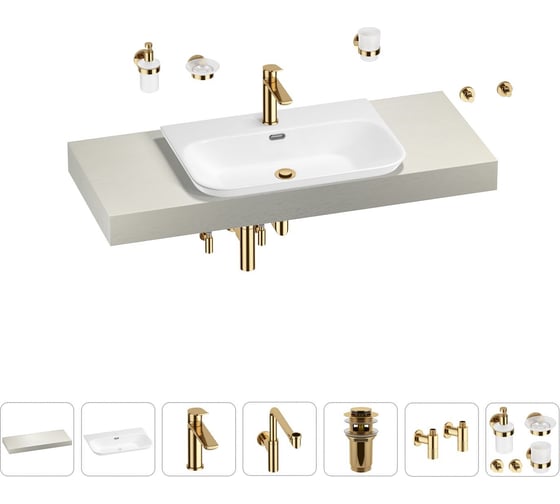 Комплект мебели для ванной комнаты с раковиной Wellsee Genuine Tree 201019413 1