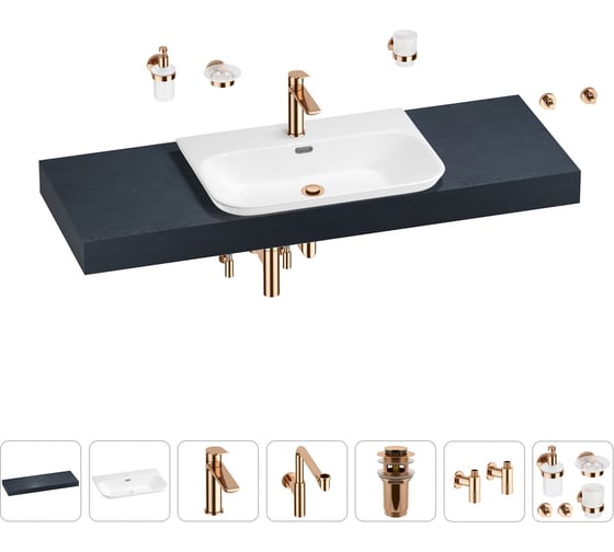 Комплект мебели с раковиной Wellsee Genuine Tree 201019484 1