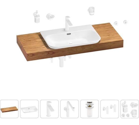 Комплект мебели с раковиной Wellsee Genuine Tree 201019435 1