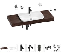 Комплект мебели для ванной комнаты с раковиной Wellsee Genuine Tree 201019442