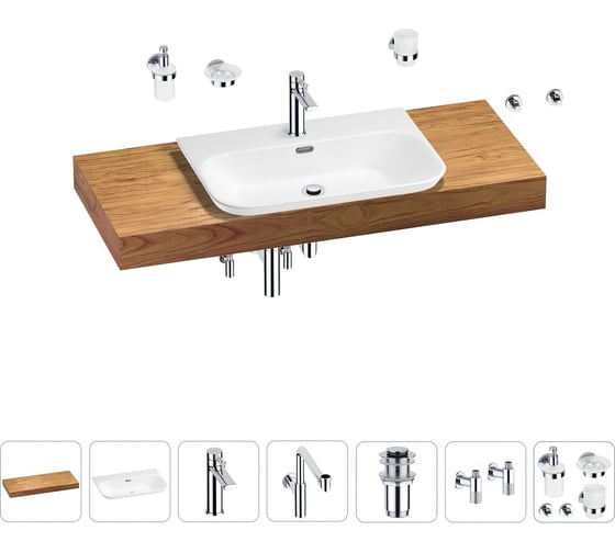Комплект мебели с раковиной Wellsee Genuine Tree 201019436 1