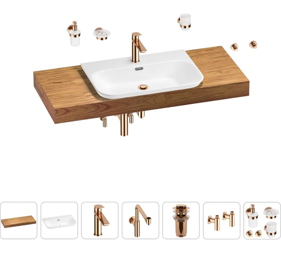Комплект мебели с раковиной Wellsee Genuine Tree 201019434 1