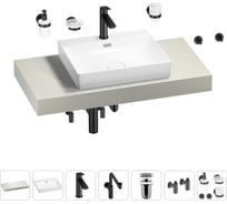 Комплект мебели для ванной комнаты с раковиной Wellsee Genuine Tree 201019592