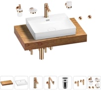 Комплект мебели с раковиной Wellsee Genuine Tree 201019559