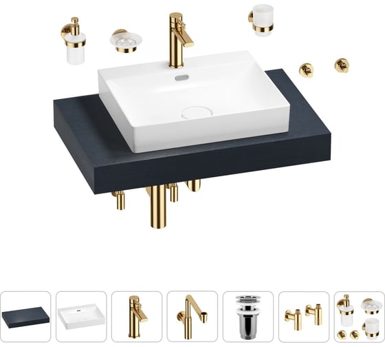 Комплект мебели с раковиной Wellsee Genuine Tree 201019548 1