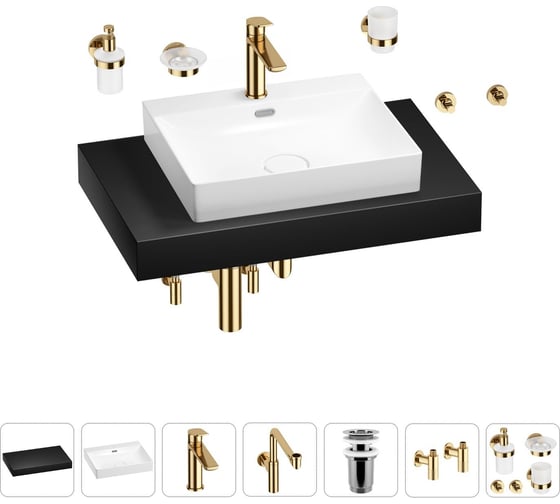 Комплект мебели для ванной комнаты с раковиной Wellsee Genuine Tree 201019583 1