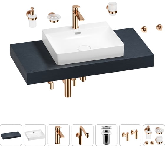 Комплект мебели для ванной комнаты с раковиной Wellsee Genuine Tree 201019604 1