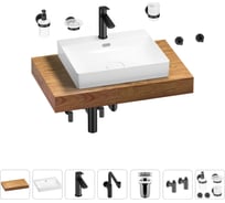 Комплект мебели с раковиной Wellsee Genuine Tree 201019552