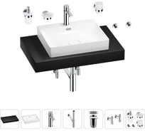 Комплект мебели для ванной комнаты с раковиной Wellsee Genuine Tree 201019586