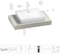 Комплект мебели для ванной комнаты с раковиной Wellsee Genuine Tree 201019540