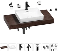 Комплект мебели для ванной комнаты с раковиной Wellsee Genuine Tree 201019622