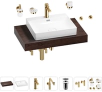 Комплект мебели для ванной комнаты с раковиной Wellsee Genuine Tree 201019568