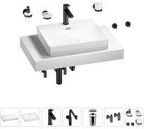 Комплект мебели с раковиной Wellsee Genuine Tree 201019572