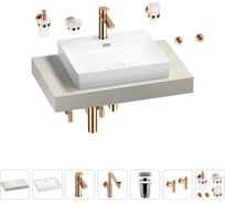 Комплект мебели для ванной комнаты с раковиной Wellsee Genuine Tree 201019534