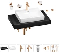 Комплект мебели для ванной комнаты с раковиной Wellsee Genuine Tree 201019589