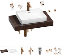 Комплект мебели для ванной комнаты с раковиной Wellsee Genuine Tree 201019564