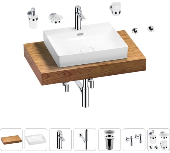 Комплект мебели с раковиной Wellsee Genuine Tree 201019556 1