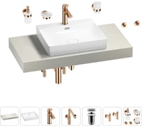 Комплект мебели для ванной комнаты с раковиной Wellsee Genuine Tree 201019594