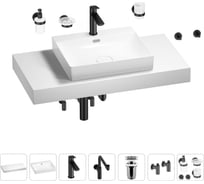 Комплект мебели для ванной комнаты с раковиной Wellsee Genuine Tree 201019632