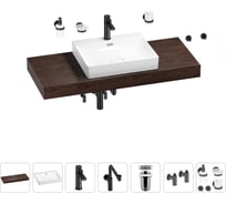 Комплект мебели для ванной комнаты с раковиной Wellsee Genuine Tree 201019687
