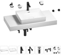 Комплект мебели для ванной комнаты с раковиной Wellsee Genuine Tree 201019637