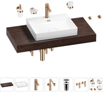 Комплект мебели для ванной комнаты с раковиной Wellsee Genuine Tree 201019629