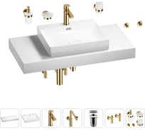 Комплект мебели для ванной комнаты с раковиной Wellsee Genuine Tree 201019633