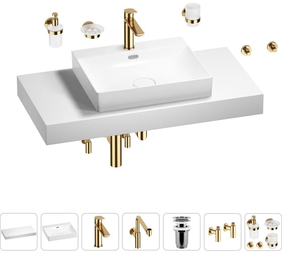 Комплект мебели для ванной комнаты с раковиной Wellsee Genuine Tree 201019633 1