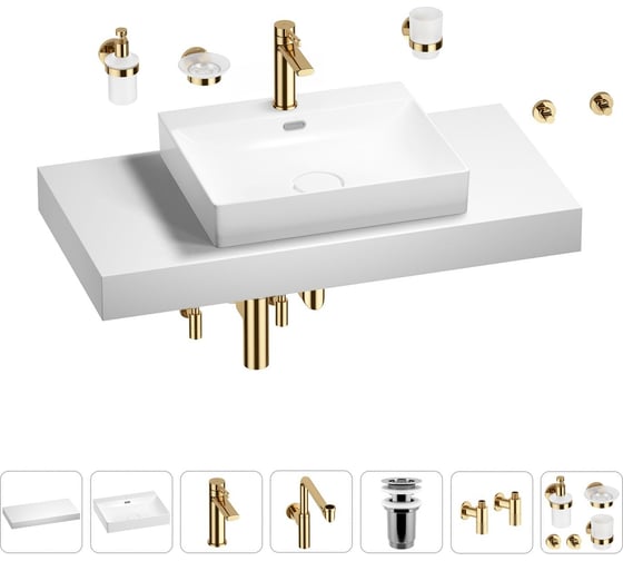 Комплект мебели для ванной комнаты с раковиной Wellsee Genuine Tree 201019638 1