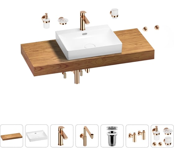 Комплект мебели с раковиной Wellsee Genuine Tree 201019674 1