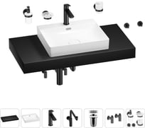 Комплект мебели для ванной комнаты с раковиной Wellsee Genuine Tree 201019642