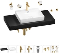 Комплект мебели для ванной комнаты с раковиной Wellsee Genuine Tree 201019648