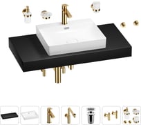 Комплект мебели для ванной комнаты с раковиной Wellsee Genuine Tree 201019643