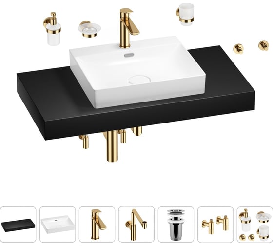 Комплект мебели для ванной комнаты с раковиной Wellsee Genuine Tree 201019643 1